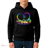 Cute Rainbow Paint Kitten Butterfly Heart Kids Hoodie thumb 4