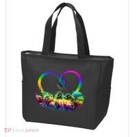 Cute Rainbow Paint Kitten Butterfly Heart Tote Bag thumb 3