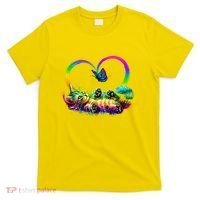 Cute Rainbow Paint Kitten Butterfly Heart T-Shirt thumb 0
