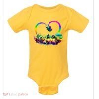 Cute Rainbow Paint Kitten Butterfly Heart Baby Bodysuit thumb 0