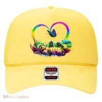 Cute Rainbow Paint Kitten Butterfly Heart Hat thumb 0
