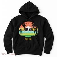 Costa Rica Pura Vida Tropical Sloth & Toucan Sunset Souvenir Hoodie thumb 0