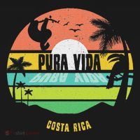 Costa Rica Pura Vida Tropical Sloth & Toucan Sunset Souvenir Sweatshirt thumb 3