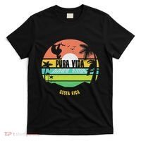 Costa Rica Pura Vida Tropical Sloth & Toucan Sunset Souvenir T-Shirt thumb 0