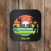 Costa Rica Pura Vida Tropical Sloth & Toucan Sunset Souvenir Coaster thumb 0
