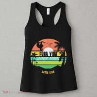 Costa Rica Pura Vida Tropical Sloth & Toucan Sunset Souvenir Women's Tank Top thumb 3