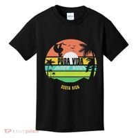 Costa Rica Pura Vida Tropical Sloth & Toucan Sunset Souvenir Kids T-Shirt thumb 0