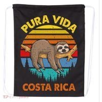 Costa Rica Pura Vida Sloth Drawstring Bag thumb 0