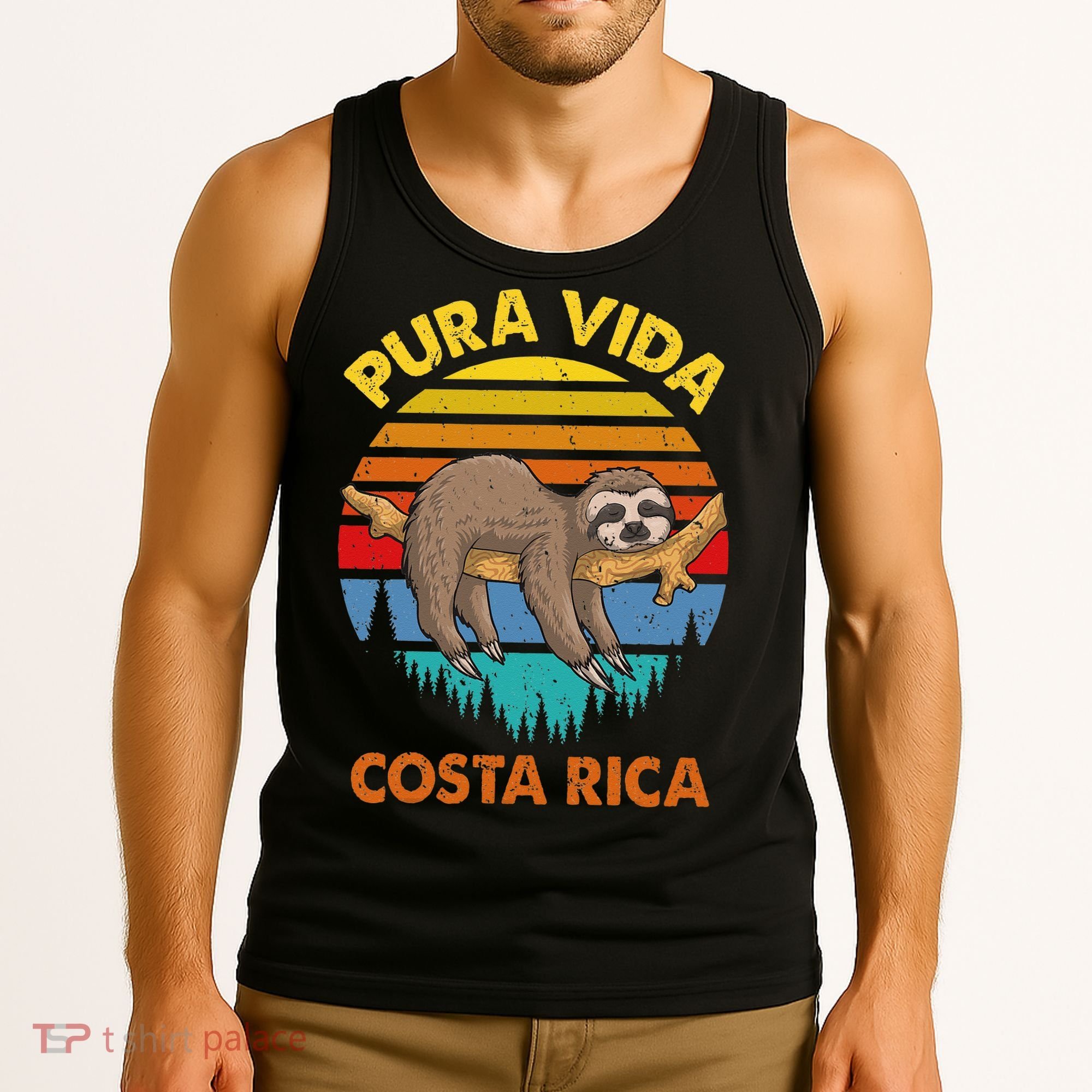 Costa Rica Pura Vida Sloth Tank Top