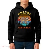 Costa Rica Pura Vida Sloth Kids Hoodie thumb 4
