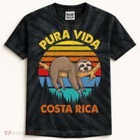 Costa Rica Pura Vida Sloth Kids Tie-Dye T-Shirt thumb 0