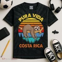 Costa Rica Pura Vida Sloth Kids Tie-Dye T-Shirt thumb 2