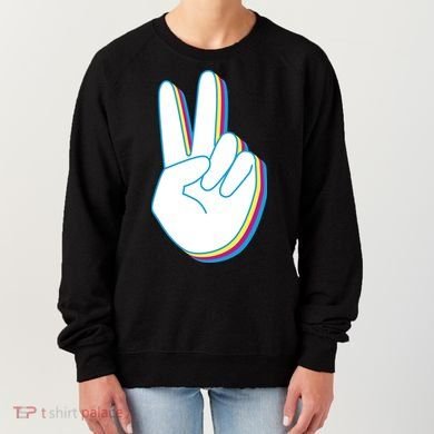 Colorful Retro Peace Sign Women's Sweatshirt