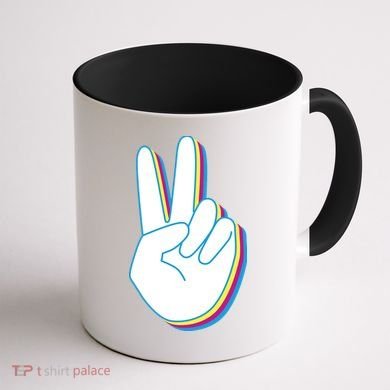 Colorful Retro Peace Sign Coffee Mug back