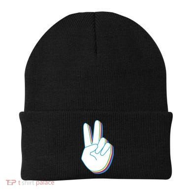 Colorful Retro Peace Sign Beanie