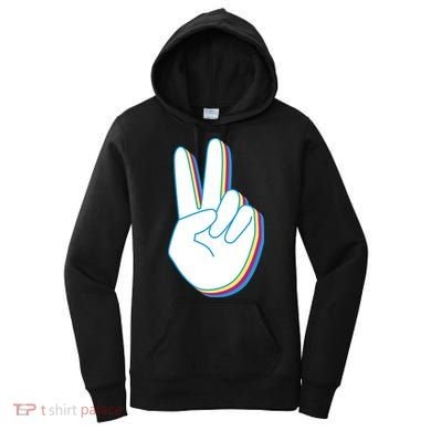 Colorful Retro Peace Sign Women's Hoodie