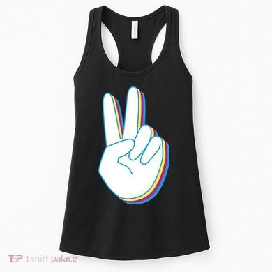 Colorful Retro Peace Sign Women's Tank Top