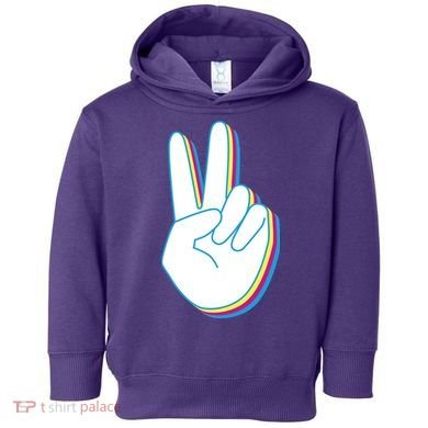 Colorful Retro Peace Sign Toddler Hoodie