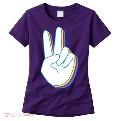 Colorful Retro Peace Sign Women's T-Shirt