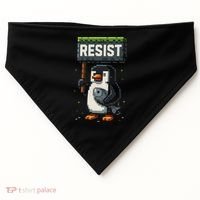 Cool Resist Penguin Funny Pixel Art Gamer USA-Made Doggie Bandana thumb 0