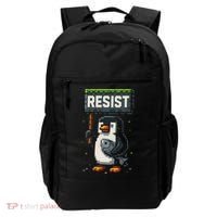 Cool Resist Penguin Funny Pixel Art Gamer Backpack thumb 0