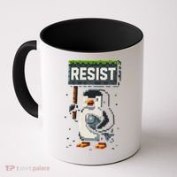 Cool Resist Penguin Funny Pixel Art Gamer Coffee Mug thumb 0