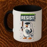 Cool Resist Penguin Funny Pixel Art Gamer Coffee Mug thumb 2