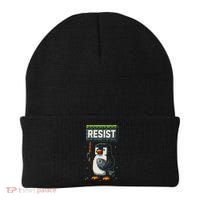 Cool Resist Penguin Funny Pixel Art Gamer Beanie thumb 0