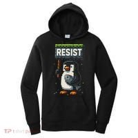 Cool Resist Penguin Funny Pixel Art Gamer Women's Hoodie thumb 0