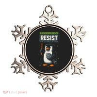 Cool Resist Penguin Funny Pixel Art Gamer Ornament thumb 0
