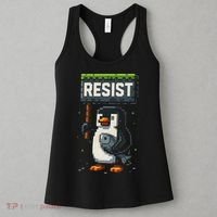 Cool Resist Penguin Funny Pixel Art Gamer Women's Tank Top thumb 3