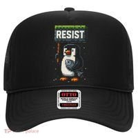 Cool Resist Penguin Funny Pixel Art Gamer Hat thumb 0