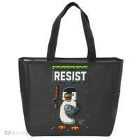 Cool Resist Penguin Funny Pixel Art Gamer Tote Bag thumb 0