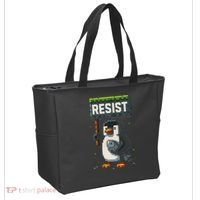 Cool Resist Penguin Funny Pixel Art Gamer Tote Bag thumb 2