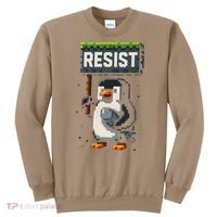 Cool Resist Penguin Funny Pixel Art Gamer Sweatshirt thumb 0