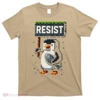 Cool Resist Penguin Funny Pixel Art Gamer T-Shirt thumb 0