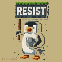 Cool Resist Penguin Funny Pixel Art Gamer Mousepad thumb 1