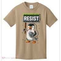 Cool Resist Penguin Funny Pixel Art Gamer Kids T-Shirt thumb 0
