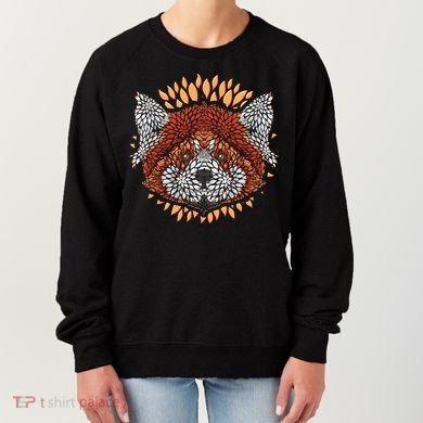 Cute Red Panda Leaf Petal Face Women's Sweatshirt