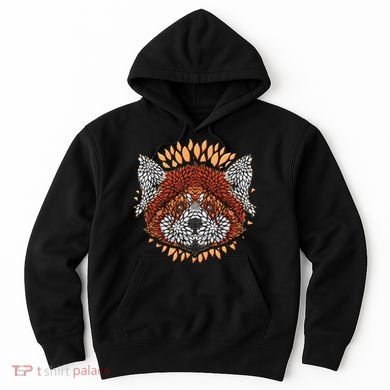 Cute Red Panda Leaf Petal Face Hoodie
