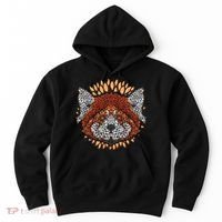 Cute Red Panda Leaf Petal Face Hoodie thumb 0