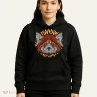 Cute Red Panda Leaf Petal Face Hoodie thumb 5