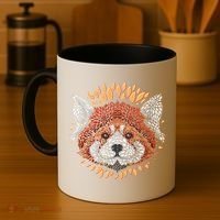 Cute Red Panda Leaf Petal Face Coffee Mug thumb 4