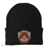 Cute Red Panda Leaf Petal Face Beanie thumb 0