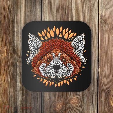 Cute Red Panda Leaf Petal Face Coaster