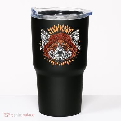 Cute Red Panda Leaf Petal Face Tumbler