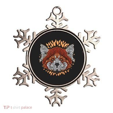 Cute Red Panda Leaf Petal Face Ornament
