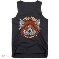 Cute Red Panda Leaf Petal Face Tank Top thumb 0