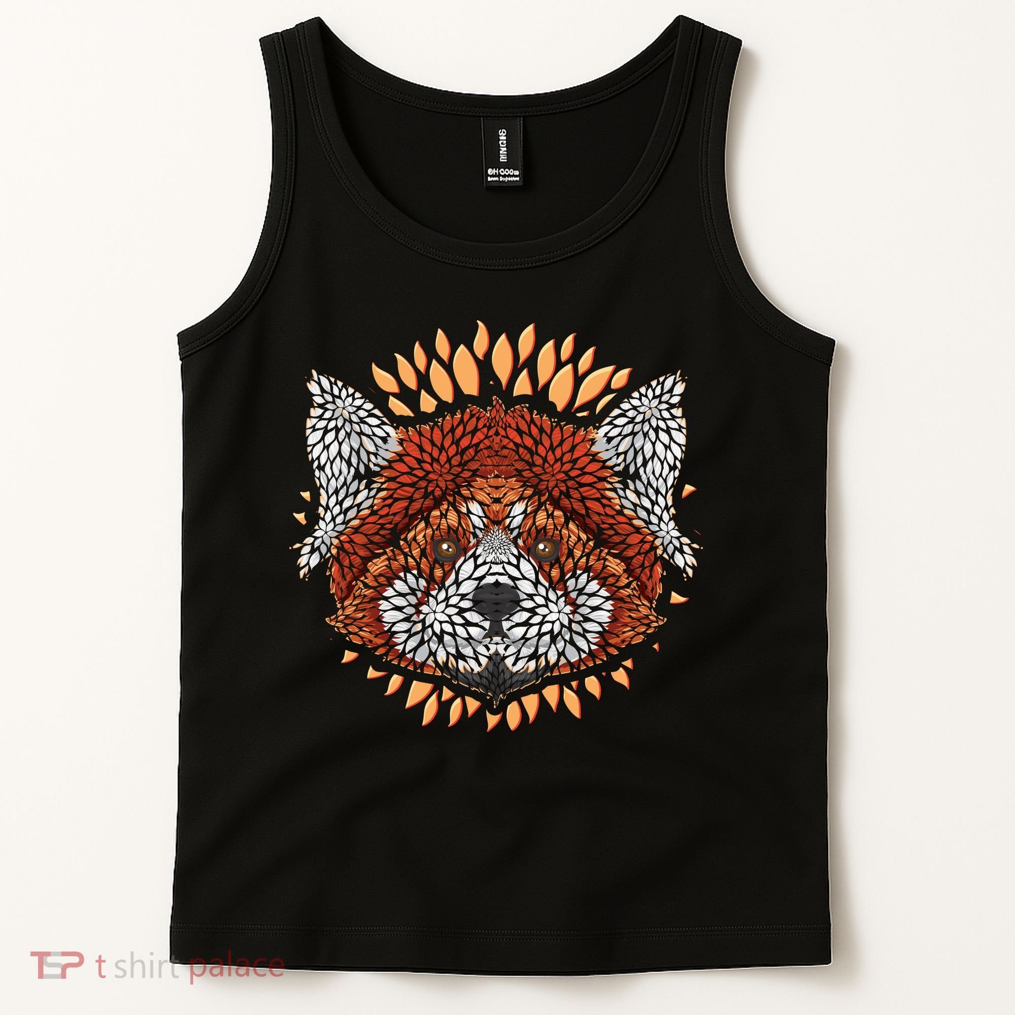 Cute Red Panda Leaf Petal Face Tank Top