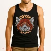 Cute Red Panda Leaf Petal Face Tank Top thumb 3